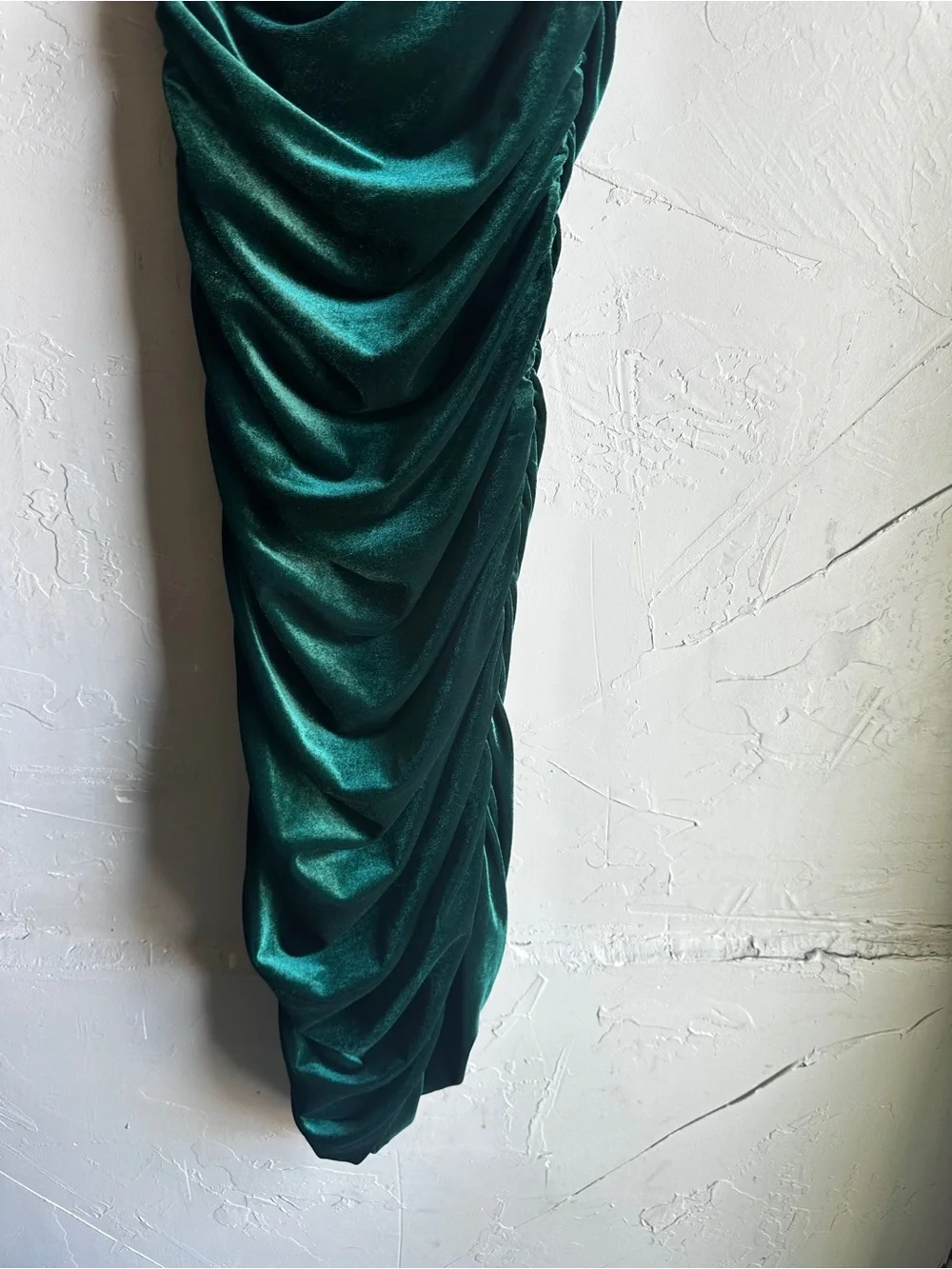 Lovers + Friends Milwood Midi Dress Emerald Velvet Ruched Y2K Party Sz S - Picture 14 of 14